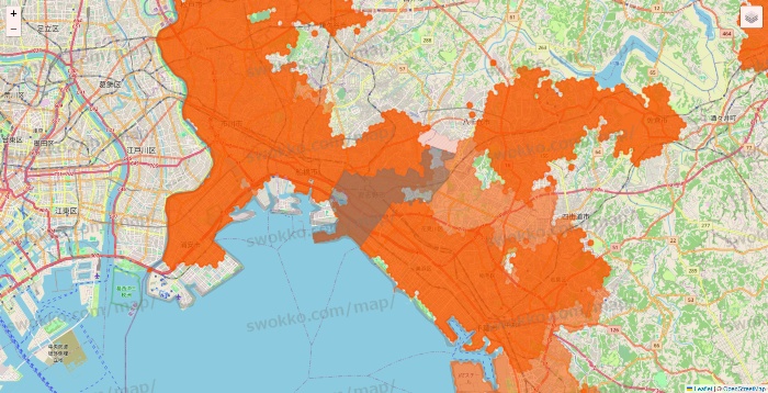千葉県のクイックマートのエリア地図