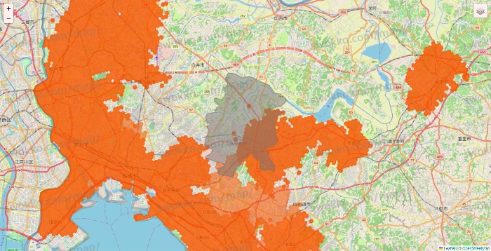 千葉県のクイックマートのエリア地図