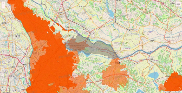 千葉県のクイックマートのエリア地図