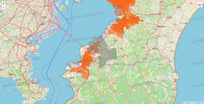 千葉県のクイックマートのエリア地図