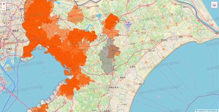 千葉県のクイックマートのエリア地図