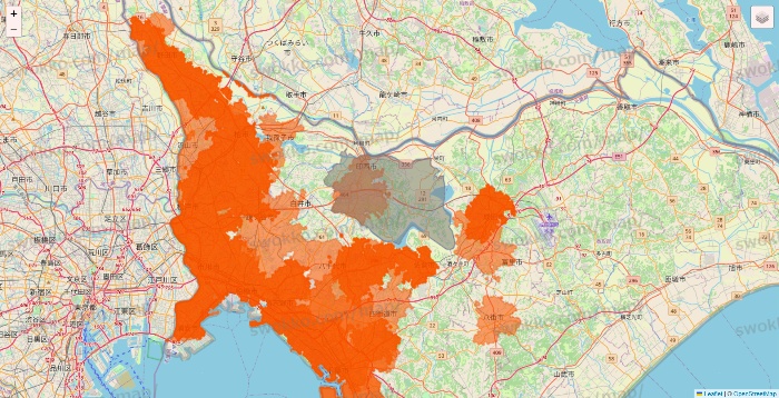 千葉県のクイックマートのエリア地図