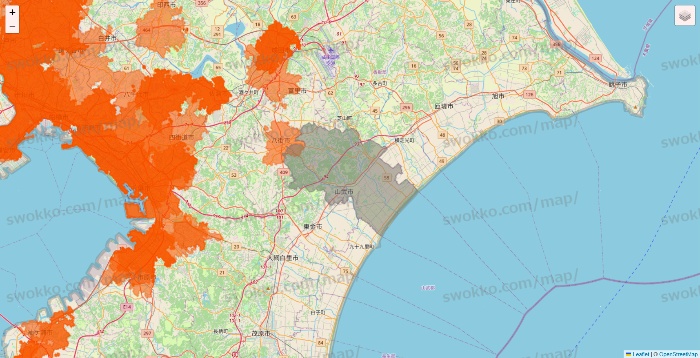千葉県のクイックマートのエリア地図