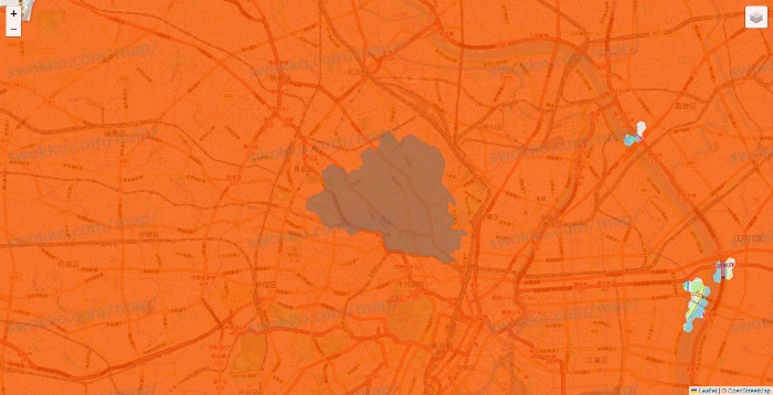 東京都のクイックマートのエリア地図