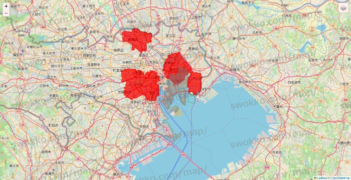 東京都のYahoo!マートのエリア地図