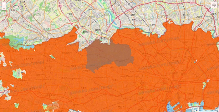 東京都のクイックマートのエリア地図
