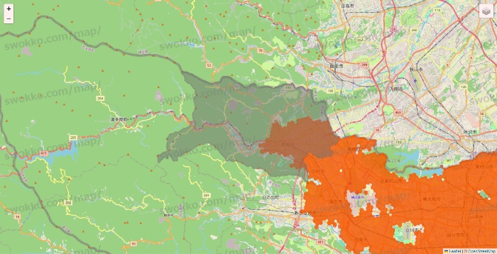 東京都のクイックマートのエリア地図
