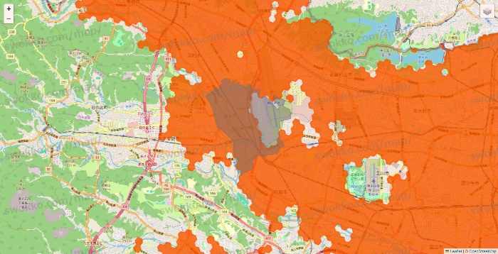 東京都のクイックマートのエリア地図