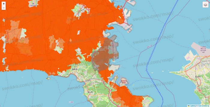 神奈川県のクイックマートのエリア地図