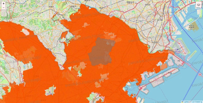 神奈川県のクイックマートのエリア地図