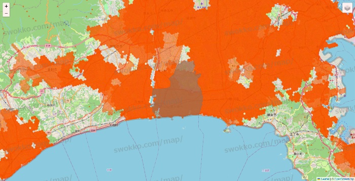神奈川県のクイックマートのエリア地図