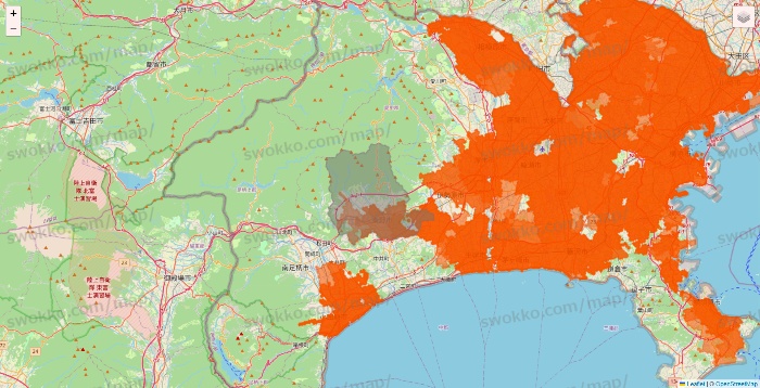 神奈川県のクイックマートのエリア地図
