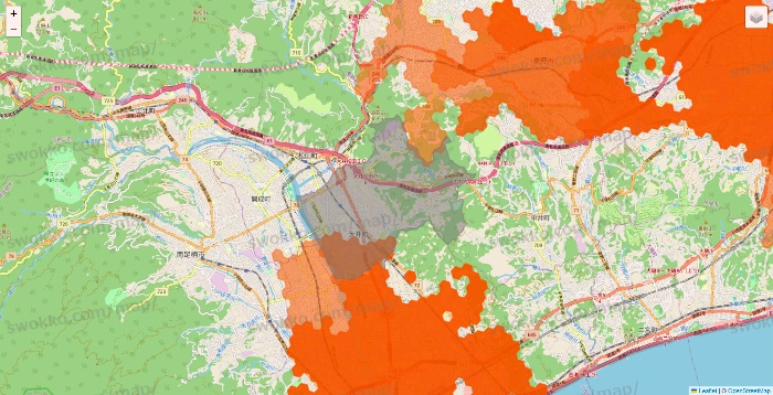 神奈川県のクイックマートのエリア地図