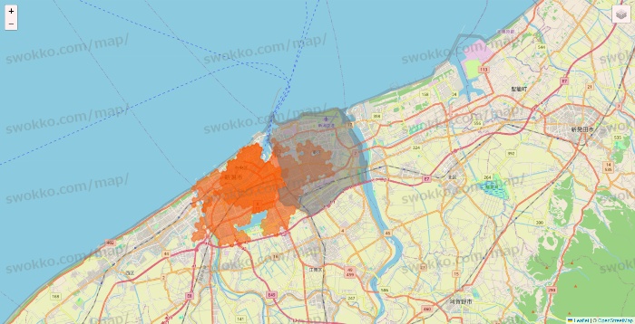 新潟県のクイックマートのエリア地図