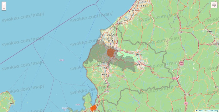 福井県のクイックマートのエリア地図