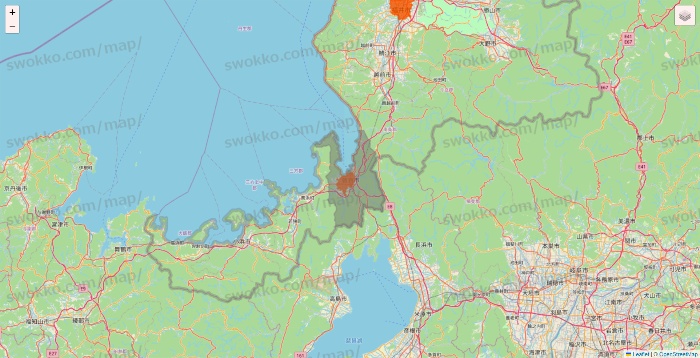 福井県のクイックマートのエリア地図