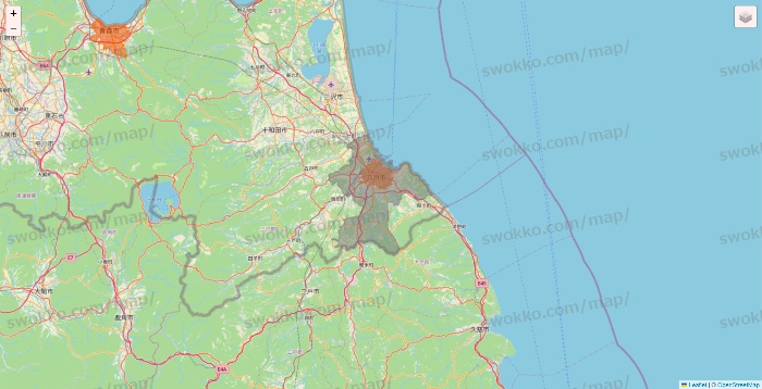 青森県のクイックマートのエリア地図