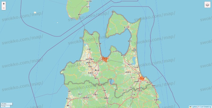 青森県のクイックマートのエリア地図