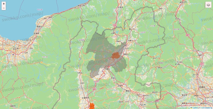 長野県のクイックマートのエリア地図
