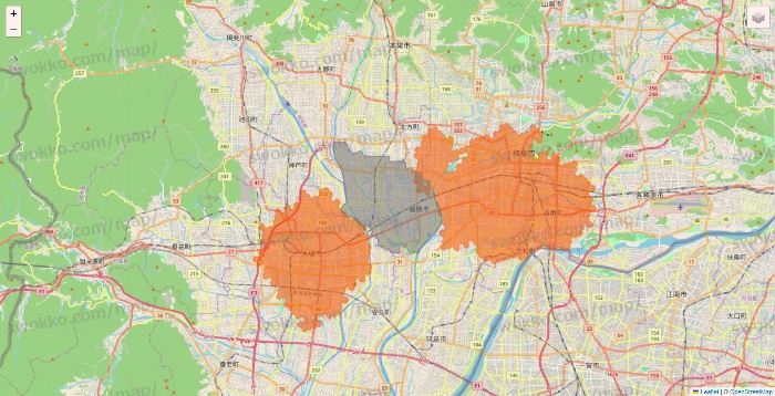 岐阜県のクイックマートのエリア地図