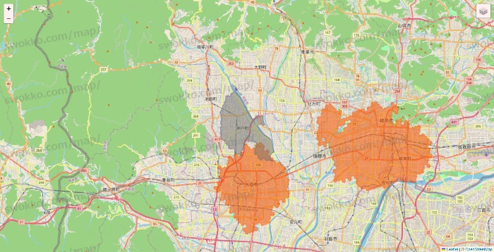岐阜県のクイックマートのエリア地図