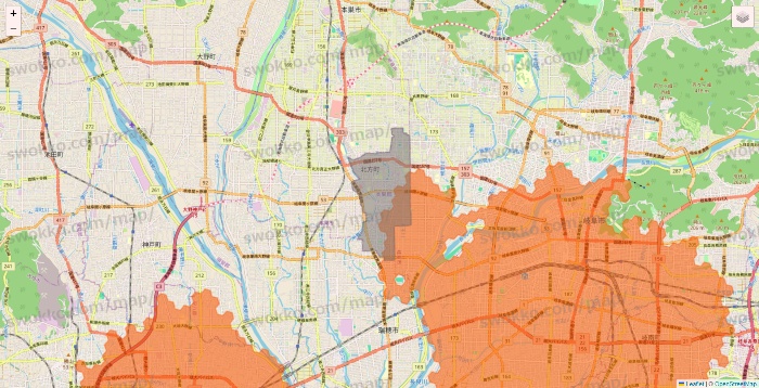 岐阜県のクイックマートのエリア地図