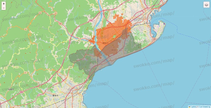 静岡県のクイックマートのエリア地図