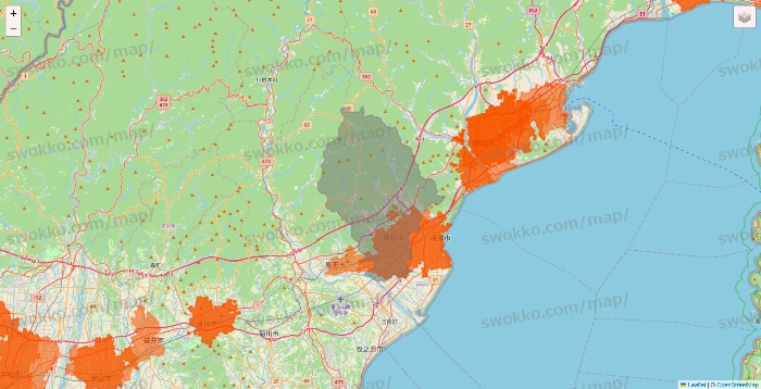 静岡県のクイックマートのエリア地図