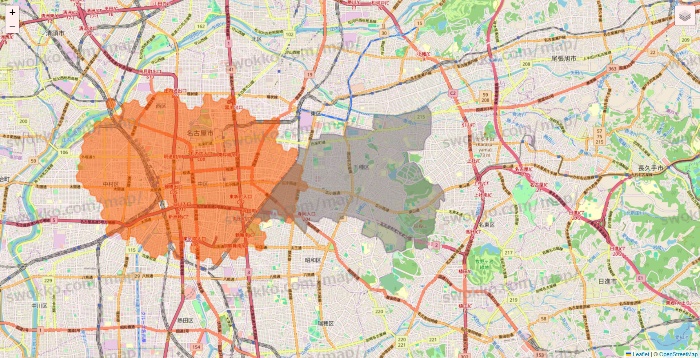 愛知県のクイックマートのエリア地図