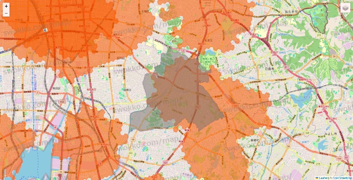 愛知県のクイックマートのエリア地図