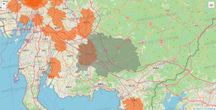 愛知県のクイックマートのエリア地図