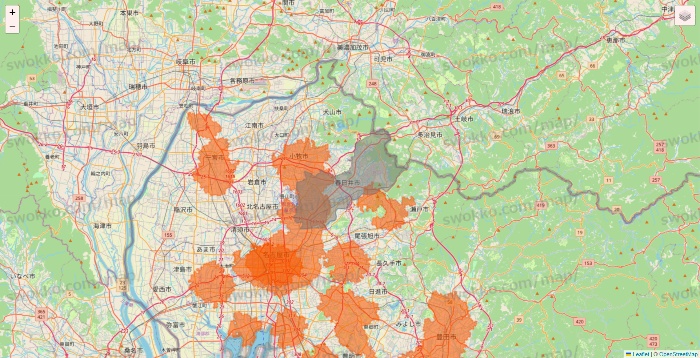 愛知県のクイックマートのエリア地図