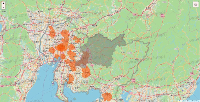 愛知県のクイックマートのエリア地図