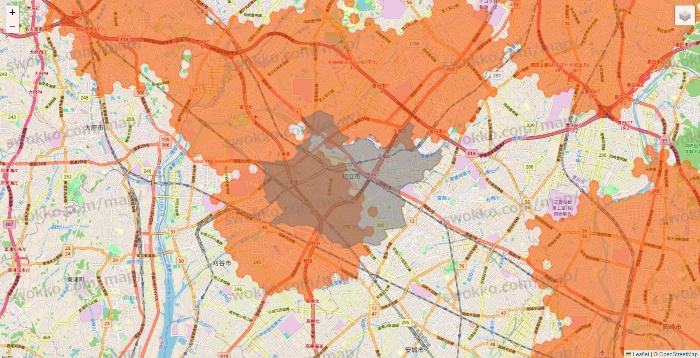 愛知県のクイックマートのエリア地図