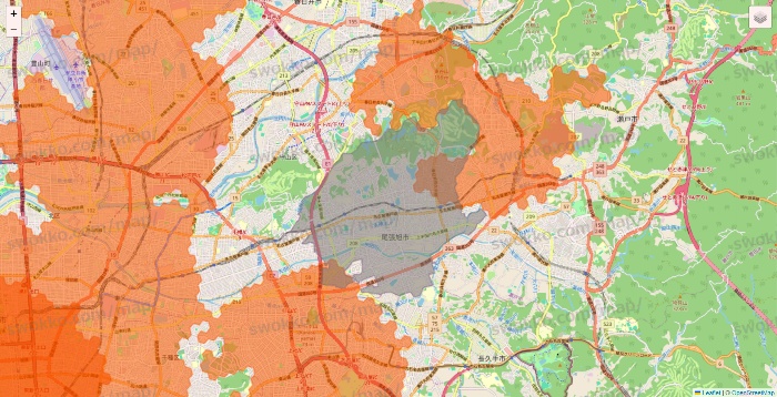愛知県のクイックマートのエリア地図