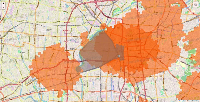 愛知県のクイックマートのエリア地図