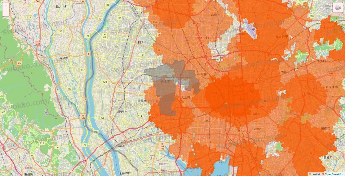 愛知県のクイックマートのエリア地図