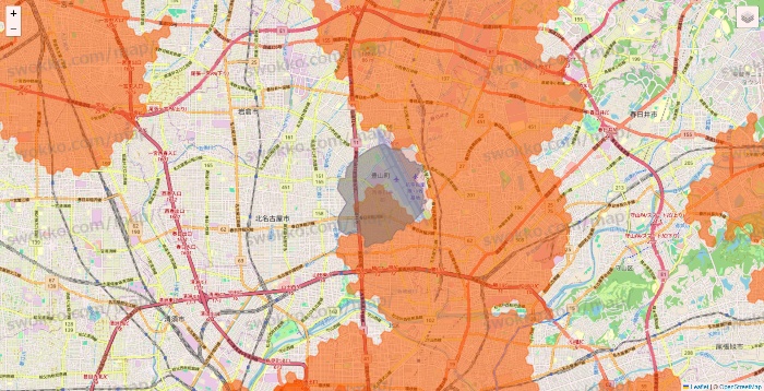 愛知県のクイックマートのエリア地図