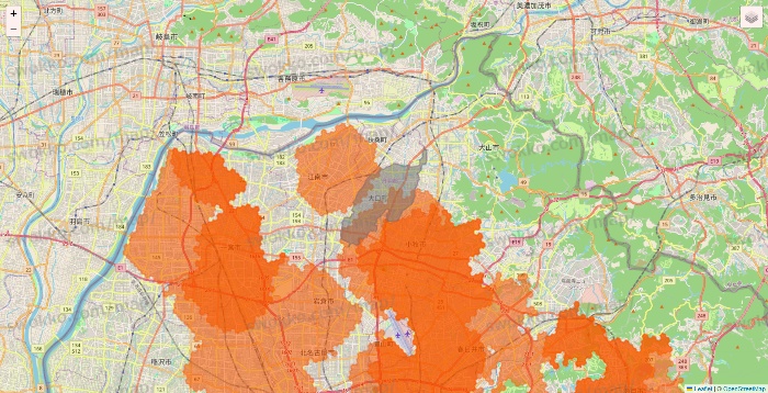 愛知県のクイックマートのエリア地図