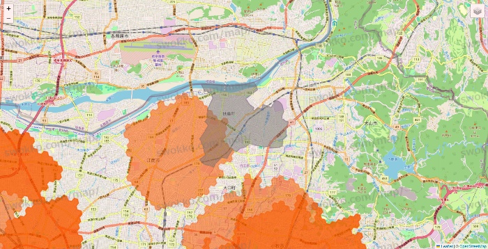 愛知県のクイックマートのエリア地図