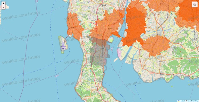 愛知県のクイックマートのエリア地図