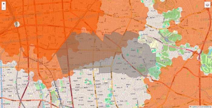 愛知県のクイックマートのエリア地図