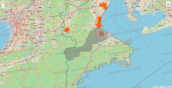 三重県のクイックマートのエリア地図