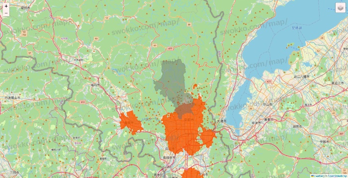 京都府のクイックマートのエリア地図