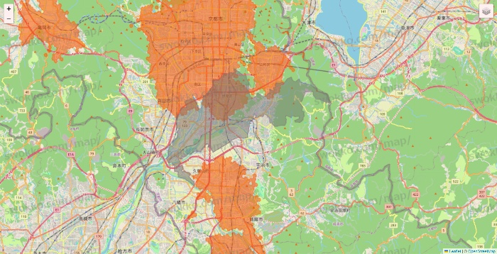 京都府のクイックマートのエリア地図