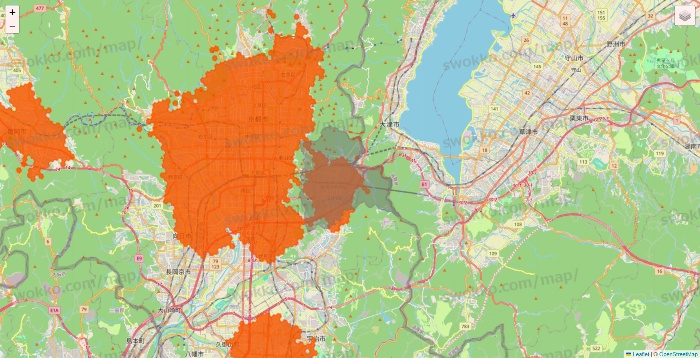 京都府のクイックマートのエリア地図