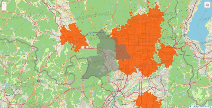 京都府のクイックマートのエリア地図