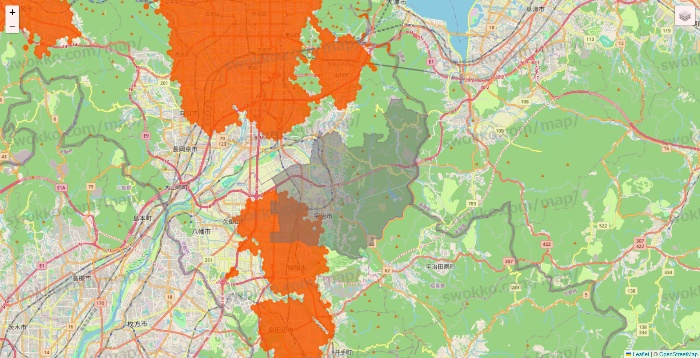京都府のクイックマートのエリア地図