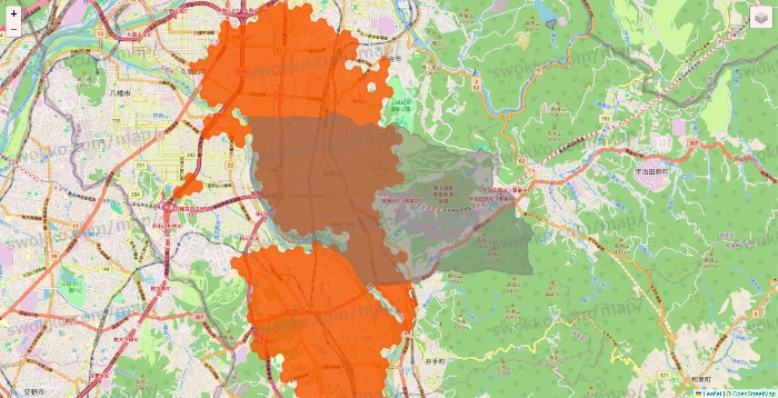 京都府のクイックマートのエリア地図
