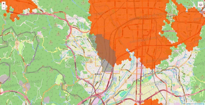 京都府のクイックマートのエリア地図